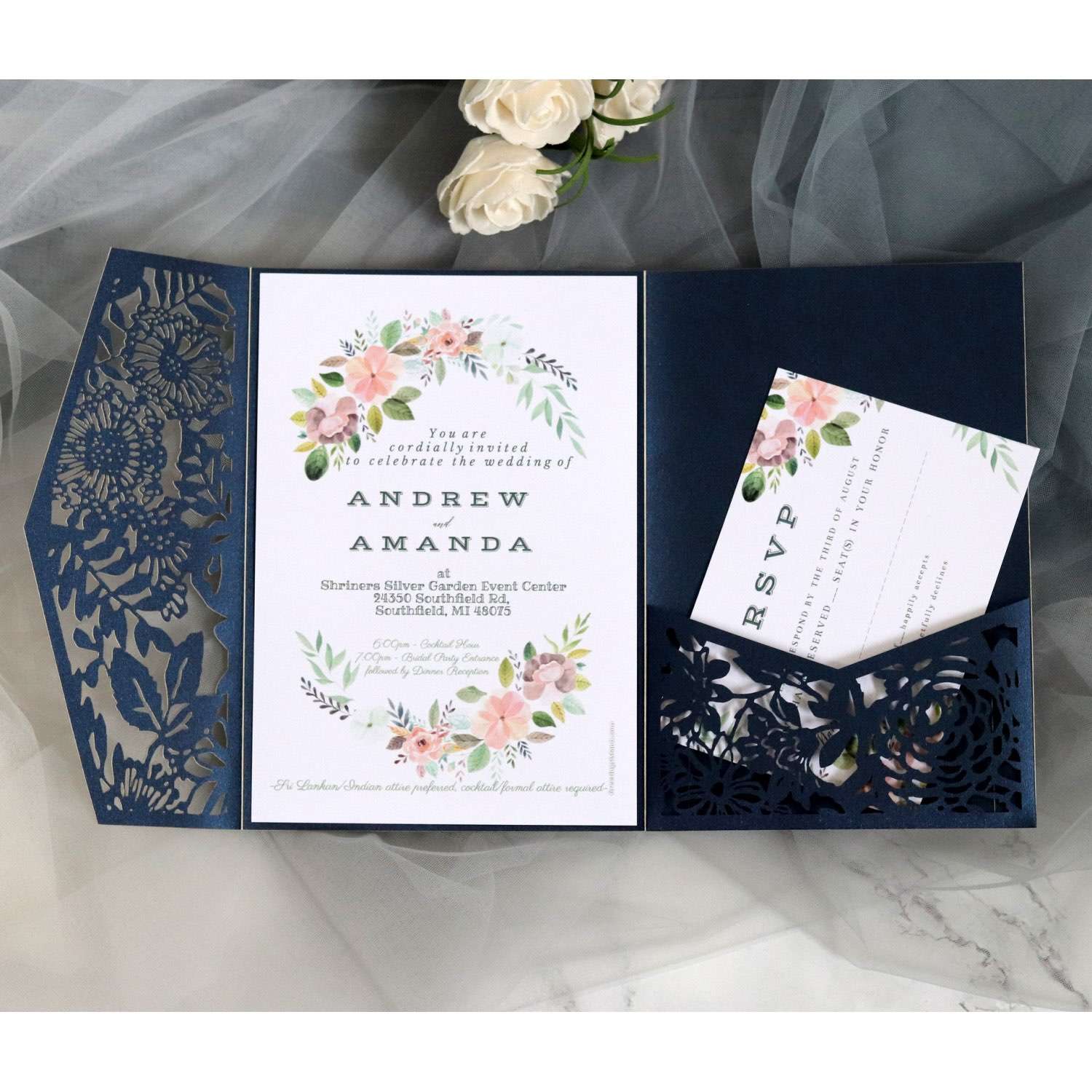 Business Annual Meeting Invitation Card Laser Cut Paper 